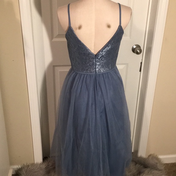 Chantilly Lace and Tulle Short Bridesmaid Dress - Picture 5 of 7